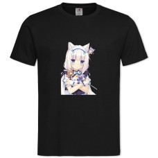 Футболка з принтом Неко Пара Котячий Рай Неко Ванилла - 2XL чорна