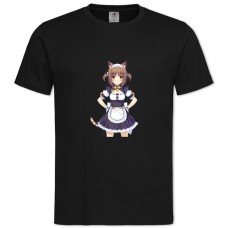 Футболка з принтом Неко Пара Котячий Рай Азуки Неко - 2XL чорна