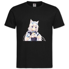 Футболка з принтом Неко Пара Котячий Рай Неко Ванилла Дівчина - 2XL чорна