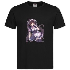 Футболка з принтом Неко Пара Котячий Рай Чоколла Неко Дівчина - 2XL чорна