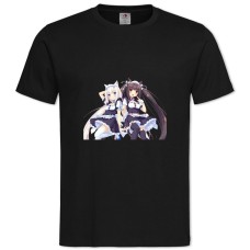 Футболка з принтом Неко Пара Котячий Рай Ванилла І Чоколла 2 - 2XL чорна