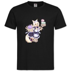 Футболка з принтом Неко Пара Котячий Рай Коконат - 2XL чорна