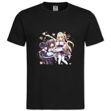 Футболка з принтом Неко Пара Котячий Рай Неко Дівчата - 2XL чорна