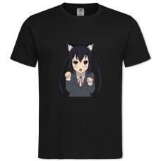 Футболка с принтом Кэй-Он! Неко Адзуса Накано - 2XL черная