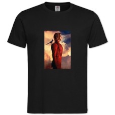 TThe Hunger Games Katniss Everdeen Hero In Red -shirt with Print The Hunger Games Katniss Everdeen Hero In Red - 2XL black
