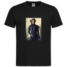 TThe Hunger Games Katniss Everdeen In Black -shirt with Print The Hunger Games Katniss Everdeen In Black - 2XL black