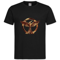 TThe Hunger Games Gold Bird Sign -shirt with Print The Hunger Games Gold Bird Sign - 2XL black