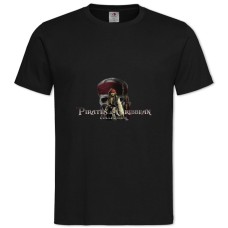 Футболка с принтом Пираты Карибского Моря Джек Воробей Логотип - 2XL черная