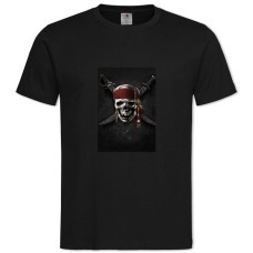 Футболка с принтом Пираты Карибского Моря Знак Скелет - 2XL черная