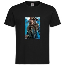 Футболка с принтом Пираты Карибского Моря Гектор Барбосса - 2XL черная