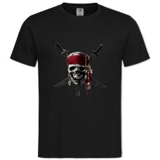 Футболка с принтом Пираты Карибского Моря Скелет - 2XL черная