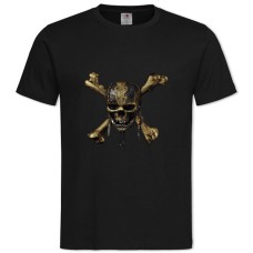 Футболка с принтом Пираты Карибского Моря Скелет Знак - 2XL черная