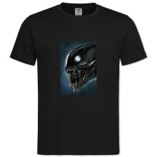 Футболка с принтом Чужой Монстр Лицо - 2XL черная