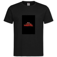 Футболка з принтом Марвел Логотип Капітан Марвел - 2XL чорна