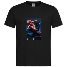 Футболка з принтом Марвел Людина Павук Герой Принт - 2XL чорна
