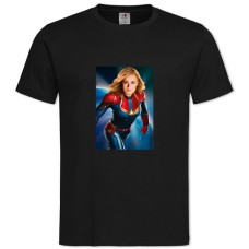Футболка з принтом Марвел Герой Капітан Марвел - 2XL чорна