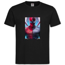 Футболка з принтом Марвел Людина Павук Герой - 2XL чорна