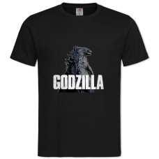 Футболка с принтом Годзилла Монстр Логотип - 2XL черная