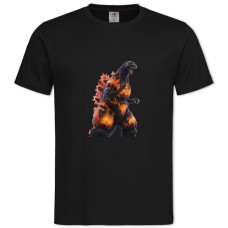 Футболка с принтом Годзилла Огонь Создание - 2XL черная