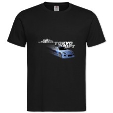 TThe Fast And The Furious Blue Car -shirt with Print The Fast And The Furious Blue Car - 2XL black