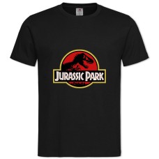 Футболка з принтом Парк Юрського Періоду Логотип - 2XL чорна