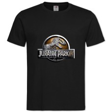 Футболка з принтом Парк Юрського Періоду Головний Логотип - 2XL чорна