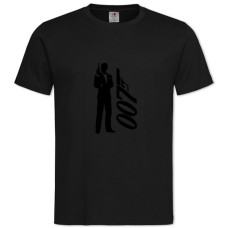 Футболка с принтом Джеймс Бонд Логотип - 2XL черная