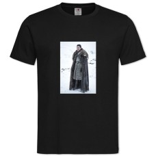 Футболка с принтом Игра Престолов Герой Джон Сноу - 2XL черная