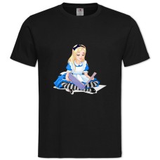 TAlice In Wonderland Alice With Book -shirt with Print Alice In Wonderland Alice With Book - 2XL black
