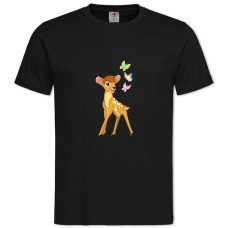 Футболка с принтом Бемби И Бабочка - 2XL черная