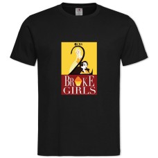 T2 Broke Girls Art Version -shirt with Print 2 Broke Girls Art Version - 2XL black