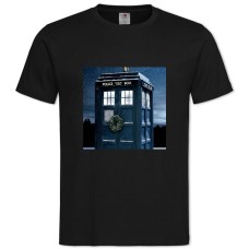Футболка с принтом Доктор Кто Тардис Принт - 2XL черная
