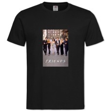 Футболка с принтом Друзья Герои - 2XL черная
