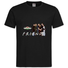 Футболка с принтом Друзья Милые Герои - 2XL черная