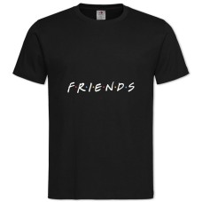 Футболка с принтом Друзья Логотип - 2XL черная