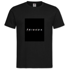 Футболка с принтом Друзья Главный Логотип - 2XL черная
