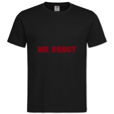 Футболка с принтом Мистер Робот Логотип - 2XL черная