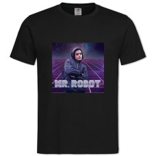 Футболка с принтом Мистер Робот Героический Принт - 2XL черная