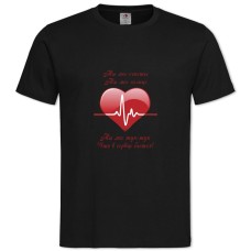 TValentine's Day Heart Beats -shirt with Print Valentine's Day Heart Beats - 2XL black
