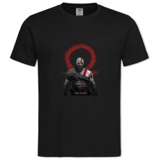 Футболка с принтом Бог Войны Кратос Логотип - 2XL черная