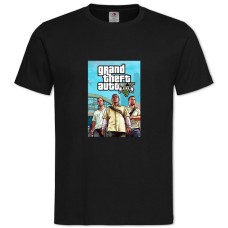 Футболка с принтом ГТА Герои - 2XL черная
