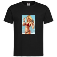 Футболка с принтом ГТА Девушка Принт - 2XL черная