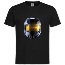 Футболка с принтом Хейло Шлем - 2XL черная
