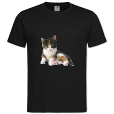 Футболка с принтом Котенок Трех Цветов - 2XL черная