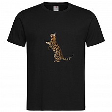 Футболка с принтом Бангалская Кошка - 2XL черная