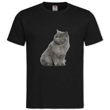 Футболка с принтом Серый Котенок - 2XL черная