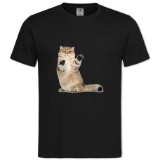 Футболка с принтом Смешные Атаки Кошек - 2XL черная