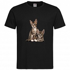 TTwo Cute Kittens -shirt with Print Two Cute Kittens - 2XL black