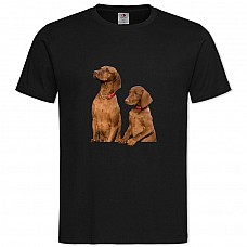 TTwo Dogs Look Somewhere -shirt with Print Two Dogs Look Somewhere - 2XL black