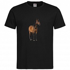 Футболка с принтом Забавная Лошадь - 2XL черная